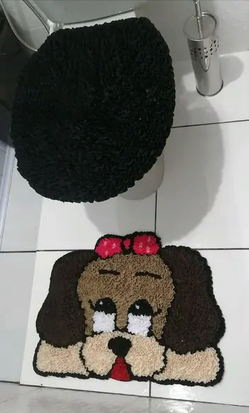 Tapetes Frufru Lavabo Cachorra Antiderrapante