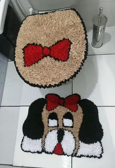Tapetes Frufru Lavabo Cachorra Antiderrapante