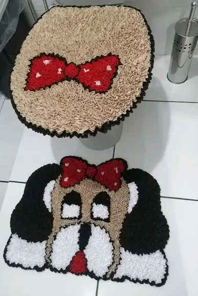 Tapetes Frufru Lavabo Cachorra Antiderrapante