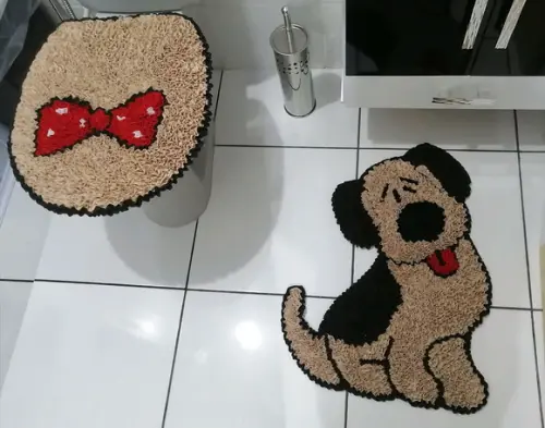 Tapetes Frufru Lavabo Cachorro Antiderrapante