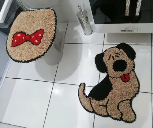 Tapetes Frufru Lavabo Cachorro Antiderrapante