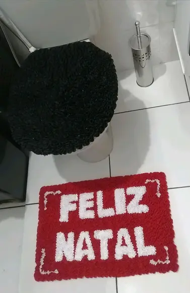 Tapetes Frufru Lavabo Feliz Natal Antiderrapante