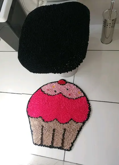 Tapetes Frufru Lavabo Cupcake Antiderrapante