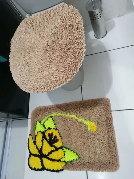 Tapetes Frufru Lavabo Flor Amarela Antiderrapante