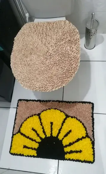 Tapetes Frufru Lavabo Flor Amarela Antiderrapante
