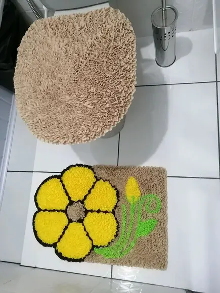 Tapetes Frufru Lavabo Flor Amarela Antiderrapante