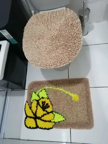 Tapetes Frufru Lavabo Flor Amarela Antiderrapante