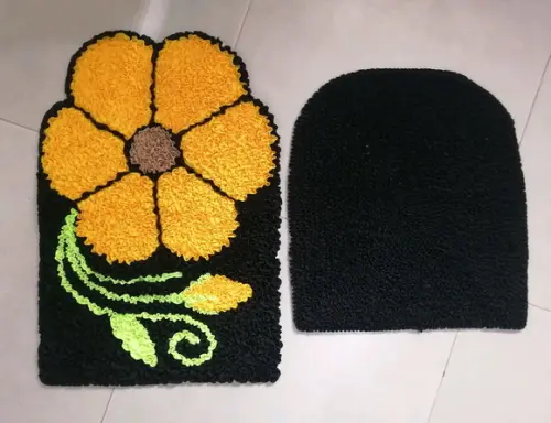 Tapetes Frufru Lavabo Flor Amarela Antiderrapante