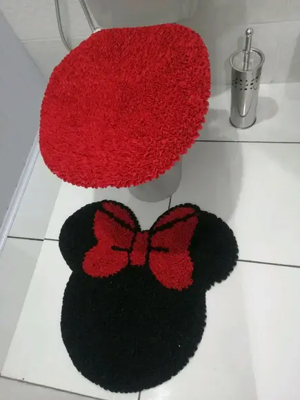 Tapetes Frufru Lavabo Flor Minnie Antiderrapante