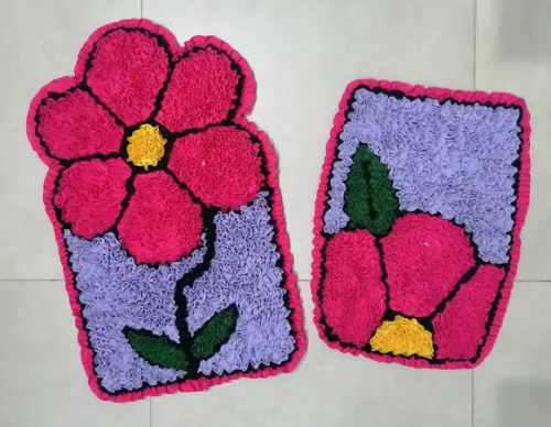 Tapetes Frufru Lavabo Flor Rosa Antiderrapante
