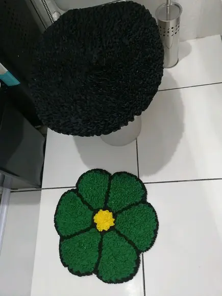 Tapetes Frufru Lavabo Flor Verde Antiderrapante