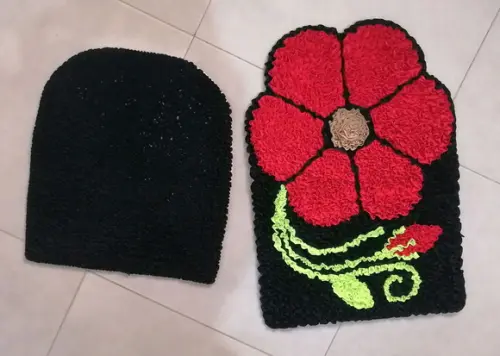 Tapetes Frufru Lavabo Flor Vermelha Antiderrapante
