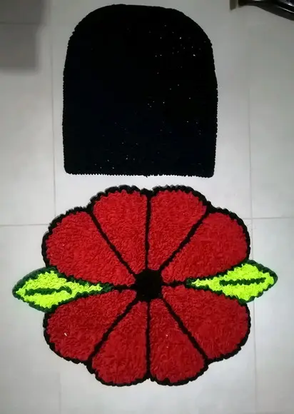 Tapetes Frufru Lavabo Flor Vermelha Antiderrapante