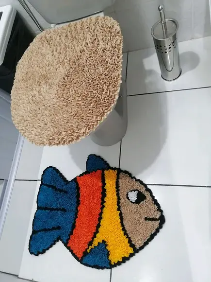 Tapetes Frufru Lavabo Peixe Antiderrapante
