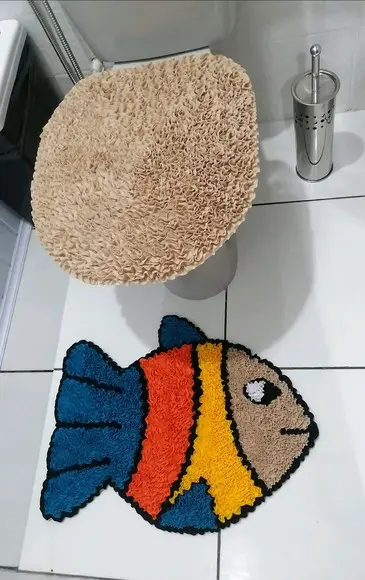 Tapetes Frufru Lavabo Peixe Antiderrapante