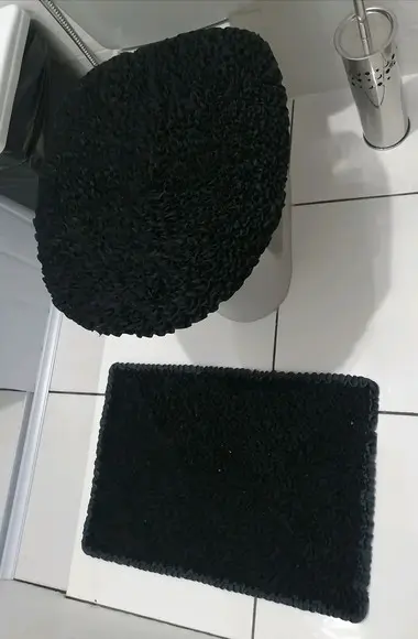 Tapetes Frufru Lavabo Preto Antiderrapante