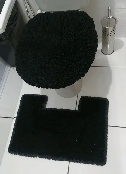 Tapetes Frufru Lavabo Preto Antiderrapante