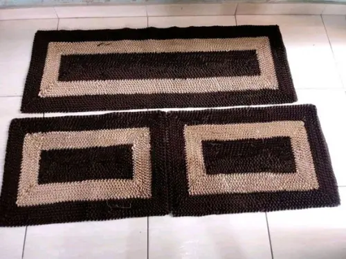 Tapetes Frufru Marrom e Bege 1m70cm x 40cm Antiderrapante