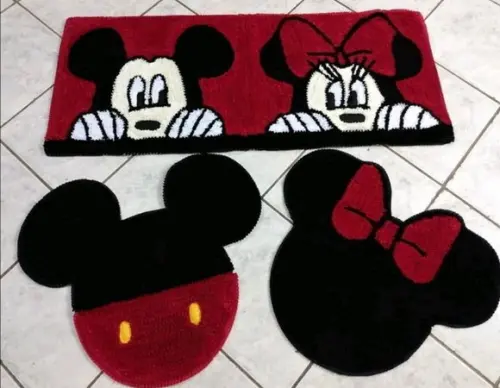 Tapetes Frufru Mickey e Minnie 1m20cm x 45cm Antiderrapante