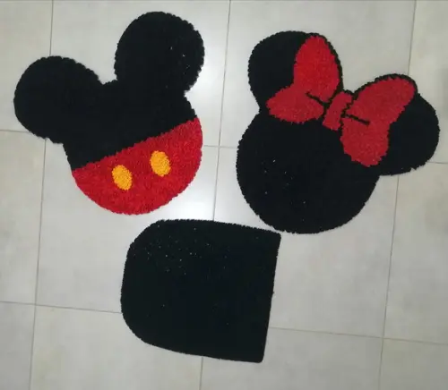 Tapetes Frufru Mickey e Minnie Antiderrapante
