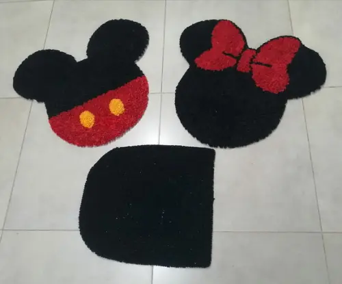 Tapetes Frufru Mickey e Minnie Antiderrapante
