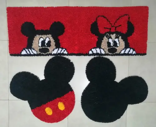 Tapetes Frufru Minnie e Mickey 1m20cm Antiderrapante