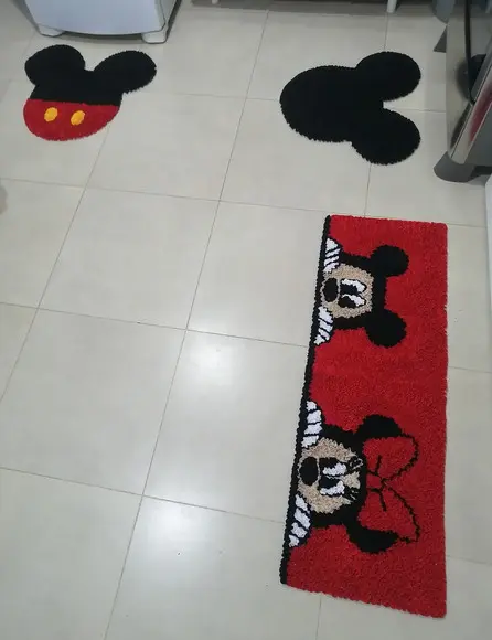 Tapetes Frufru Minnie e Mickey 1m20cm Antiderrapante