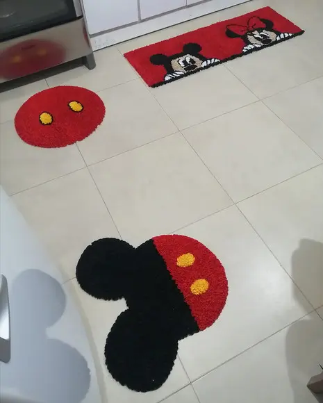Tapetes Frufru Minnie e Mickey Antiderrapante