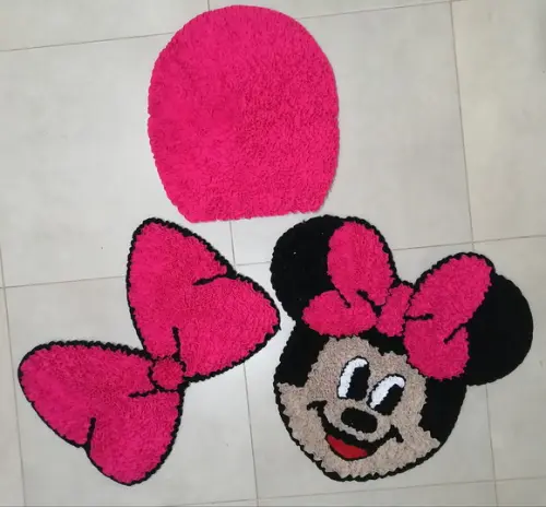 Tapetes Frufru Minnie Pink Antiderrapante