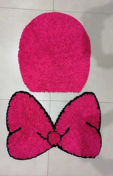 Tapetes Frufru para Lavabo Laço Pink Antiderrapante