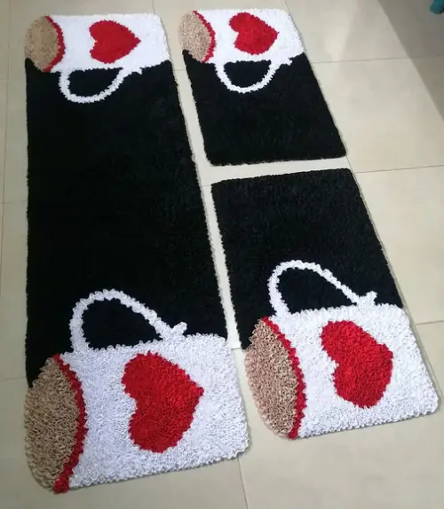 Tapetes Frufru Xícaras 1m70cm x 40cm Antiderrapante