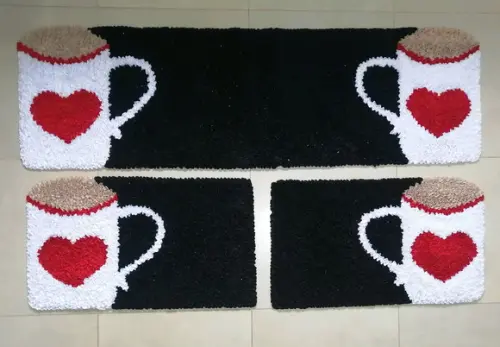 Tapetes Frufru Xícaras 1m70cm x 40cm Antiderrapante