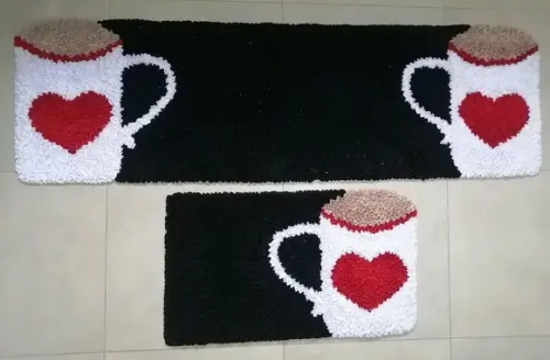 Tapetes Frufru Xícaras 1m70cm x 40cm Antiderrapante