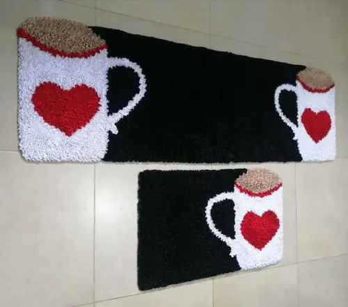 Tapetes Frufru Xícaras 1m70cm x 40cm Antiderrapante