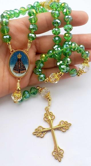 Terço Nossa Senhora Aparecida em Cristal