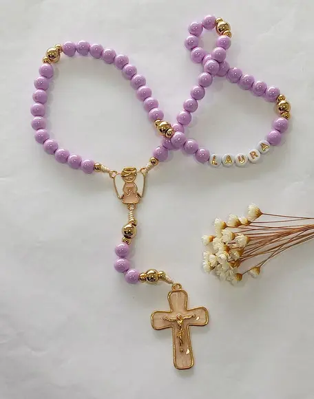 Terço para Batizado Anjo da Guarda - Menina
