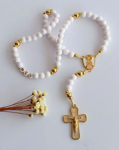Terço para Batizado Anjo da Guarda - Menina