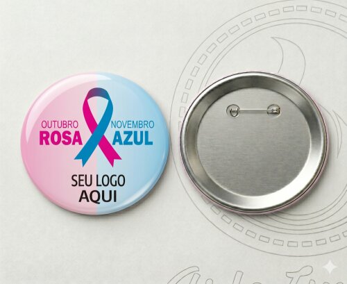 Botton Outubro Rosa e Novembro Azul - 45 mm