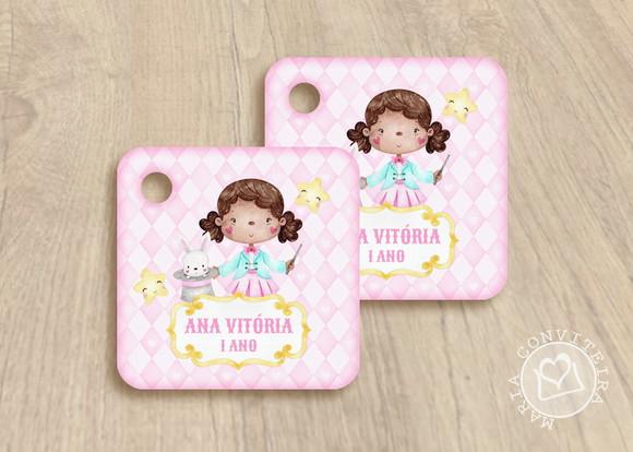 30 Tags Lembrancinha Circo Rosa