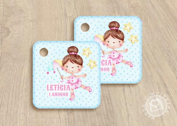 30 Tags Lembrancinha Circo Rosa