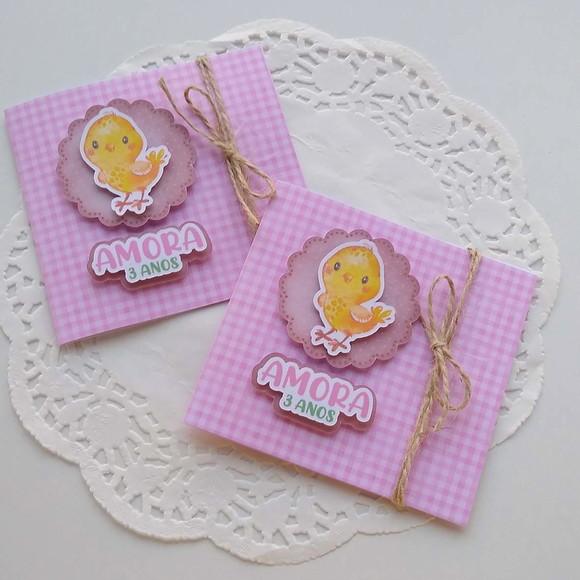Convite Fazendinha Rosa