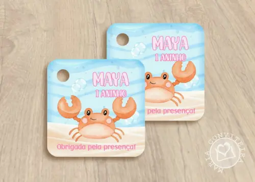 30 Tags Lembrancinha Fundo do Mar