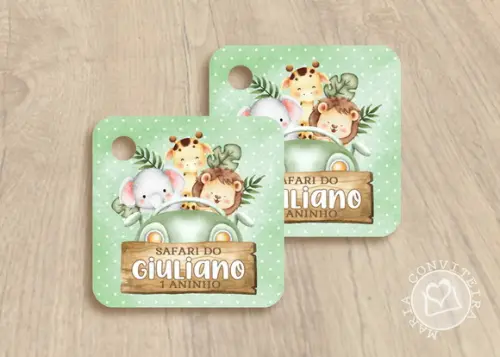 30 Tags Lembrancinha Safari