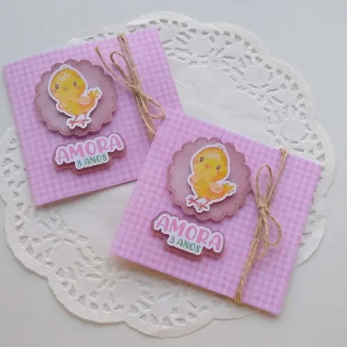 Convite Fazendinha Rosa