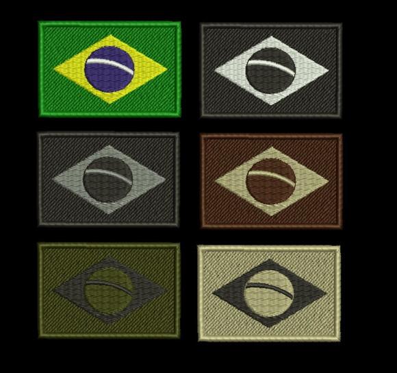 Bandeiras Brasil Bordados Varias Opções Com Fixador