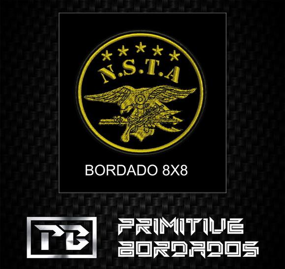 Patch Aplique Bordado N.S.T.A Velcro/Termocolante 8x8