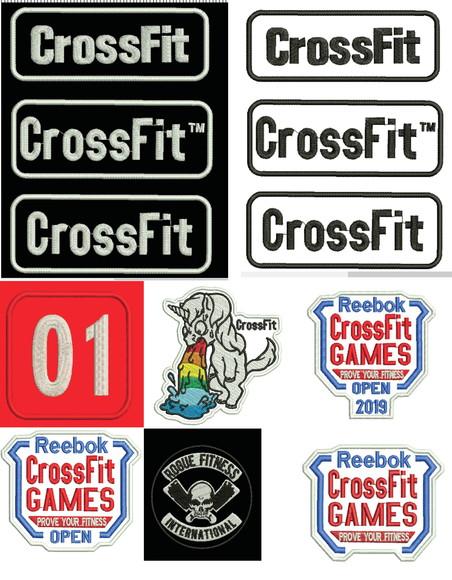 Patch Bordado Crossfit com Fixador Parte Macho
