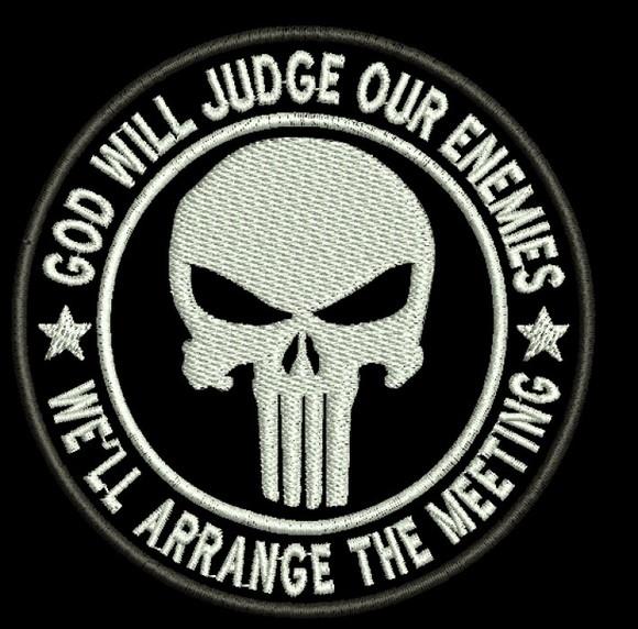 Patch Bordado Justiceiro Punisher Fixador/Termocolante