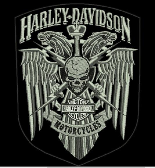 Patch Bordado Negativo Águia Harley Moto