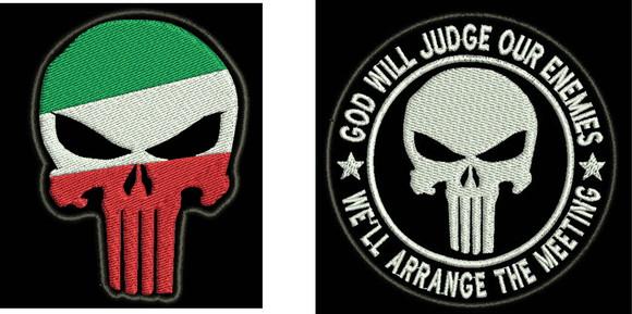 Patch Bordado Punisher Caveira Paises